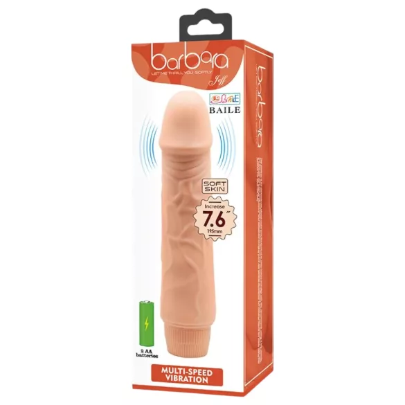 Baile Barbara - vibrator realist - 19,5cm - culoare naturală
