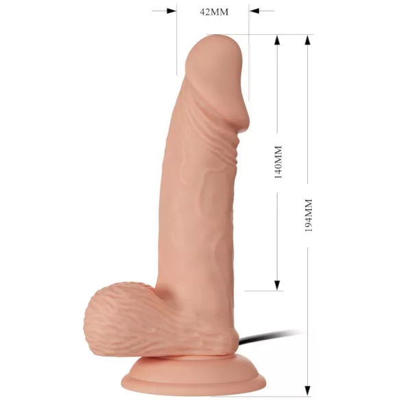 Baile Zebulon - vibrator realist cu testicule - 19cm - culoare naturală