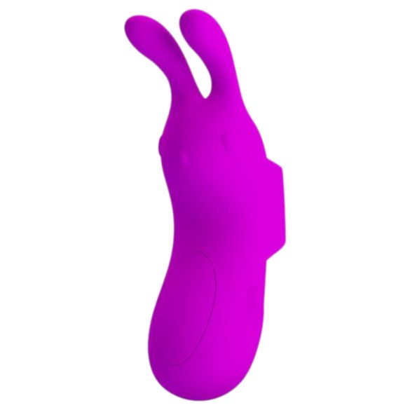Pretty Love Bunny - vibrator deget cu urechi de iepuraș - mov