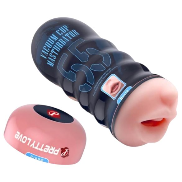 Pretty Love Vacuum Cup - masturbator realist cu formă de gură (natural)