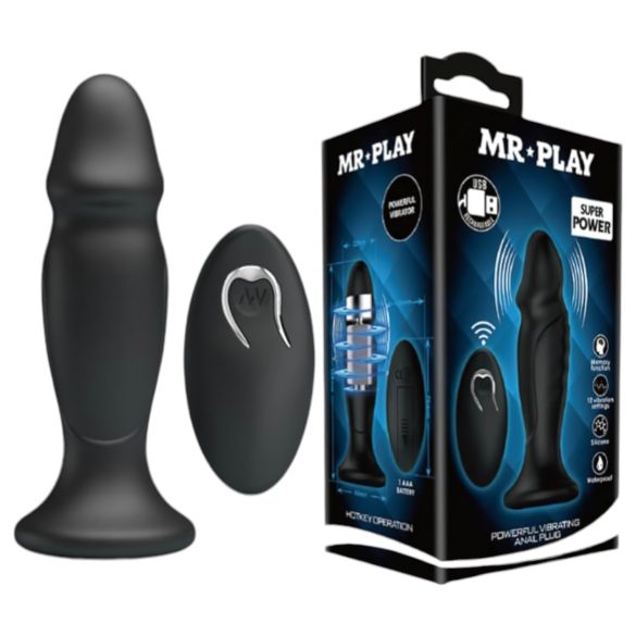 MR. PLAY - vibrator anal cu telecomandă (negru)