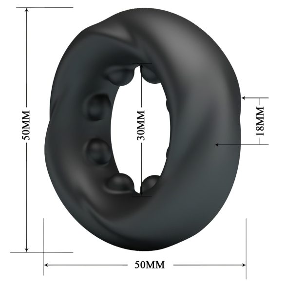 Crazy Bull - inel pentru penis - stimulator - silicon negru