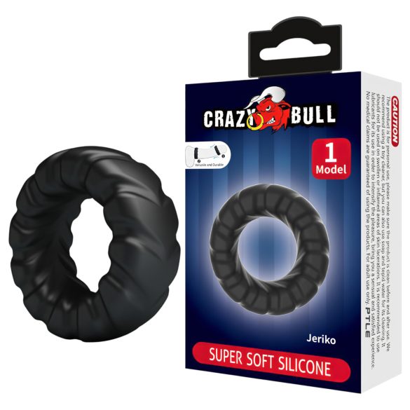 Crazy Bull - inel penis extra rezistent - silicon negru