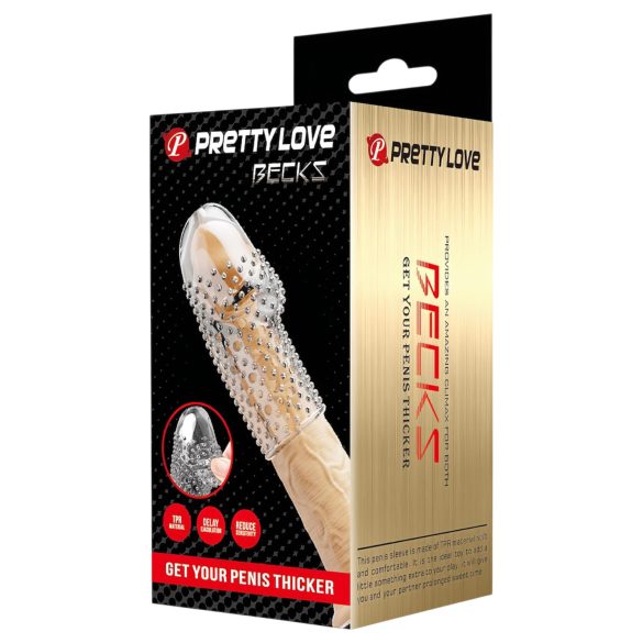 Pretty Love Becks - mânecă pentru penis - extensie realistă - transparent