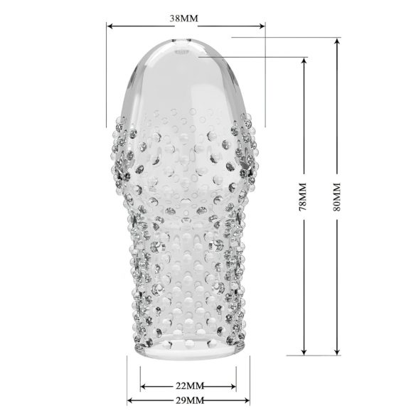 Pretty Love Becks - mânecă pentru penis - extensie realistă - transparent