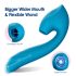 Vibeconnect - vibrator G-spot și stimulator clitoridian impermeabil (albastru)