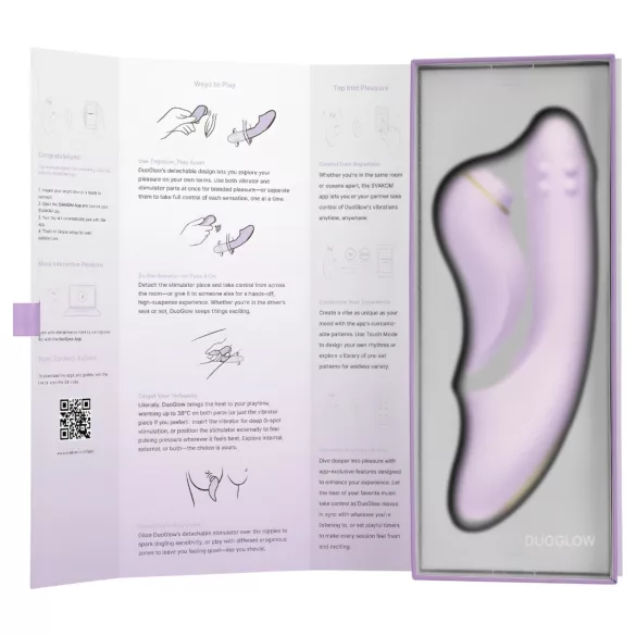 Svakom DuoGlow - vibrator pentru punctul G și clitoris, controlat prin aplicație (mov)