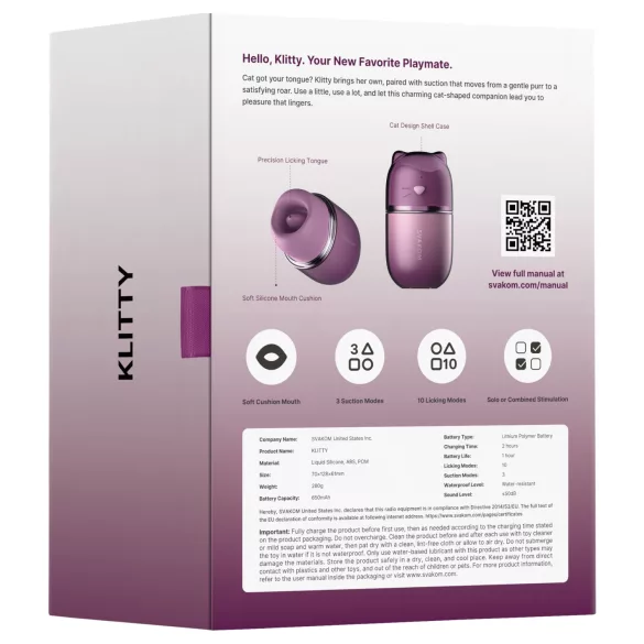 Svakom Klitty - vibrator clitoridian cu unde de aer controlat prin aplicație