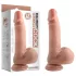 Dual Density - dildo realist cu testicule și ventuză - 18cm natur