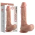 Dual Density - dildo realist cu ventuză și testicule - 20 cm (natural)
