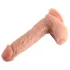 Dual Density - dildo realist cu ventuză și testicule - 20 cm (natural)