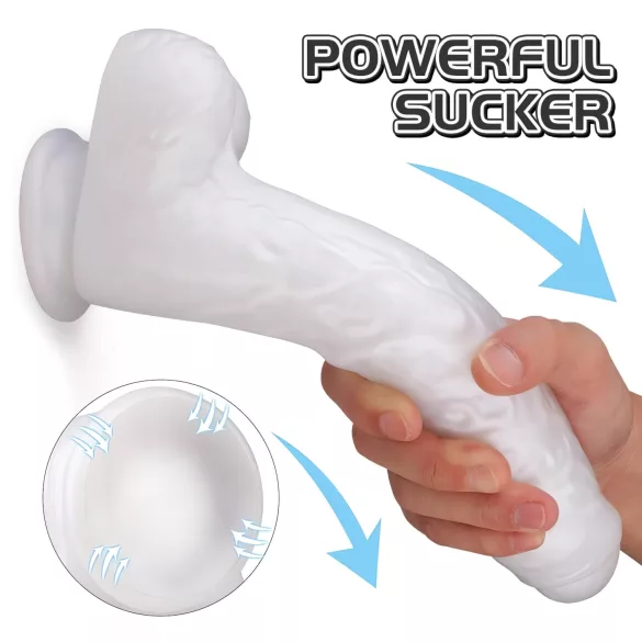 Sex HD Martin - dildo realist cu testicule și ventuză - alb