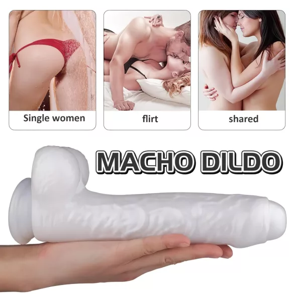 Sex HD Martin - dildo realist cu testicule și ventuză - alb