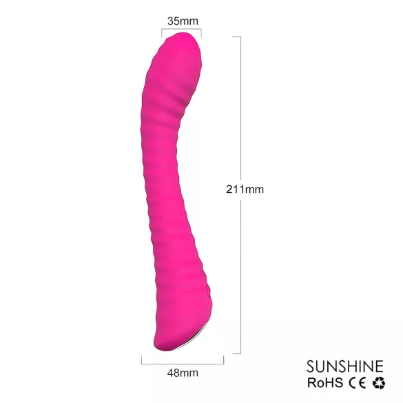 Sex HD Sunshine - vibrator pentru punctul G - reîncărcabil, texturat - roz