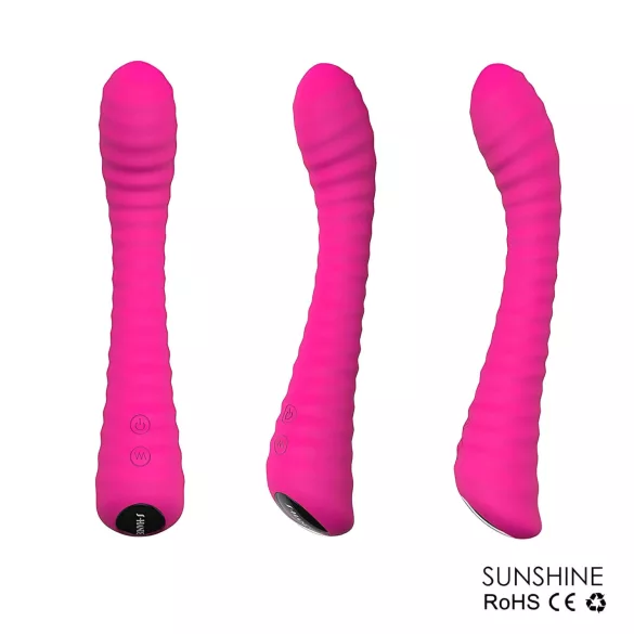 Sex HD Sunshine - vibrator pentru punctul G - reîncărcabil, texturat - roz