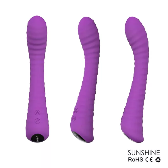 Sex HD Sunshine - vibrator pentru punctul G, cu acumulator și striații (mov)