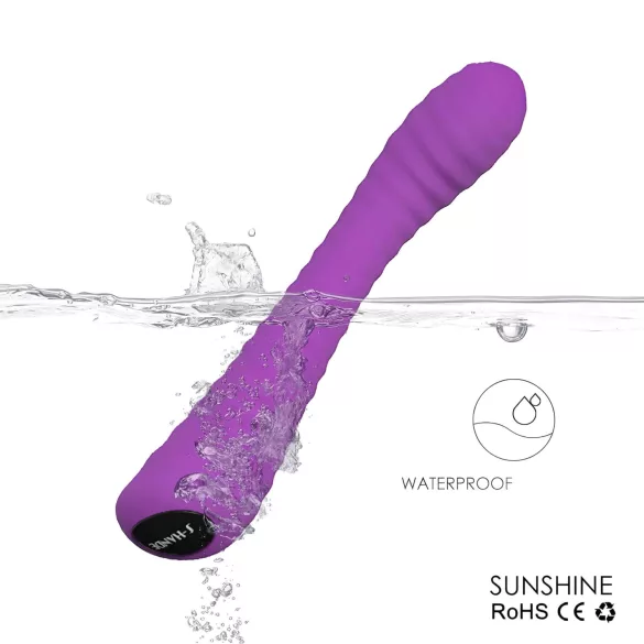 Sex HD Sunshine - vibrator pentru punctul G, cu acumulator și striații (mov)