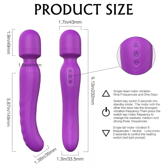 Sex HD Iris - vibrator masaj cu încălzire și 2 motoare - mov