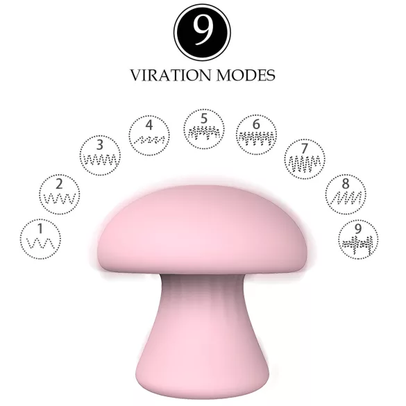Magic Mushroom - vibrator facial reîncărcabil (roz)