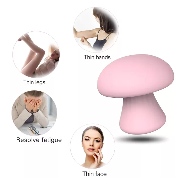 Magic Mushroom - vibrator facial reîncărcabil (roz)