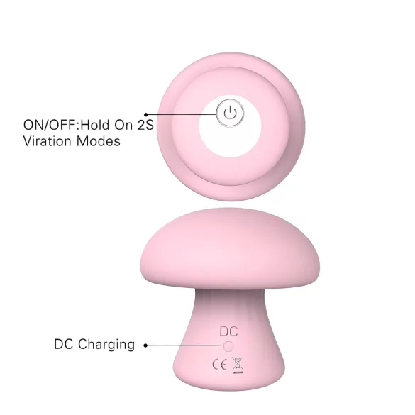 Magic Mushroom - vibrator facial reîncărcabil (roz)