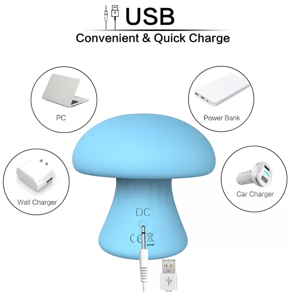 Magic Mushroom - vibrator facial cu acumulator (albastru)