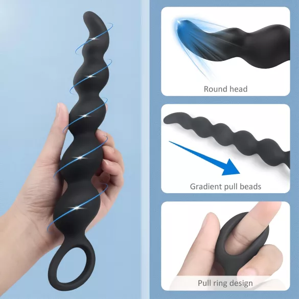 Sex HD Steven - dildo anal cu bile - silicon negru