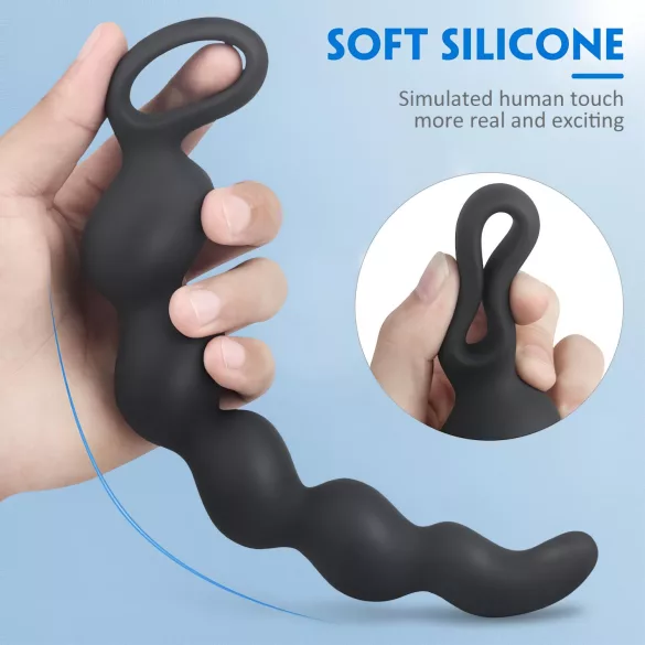 Sex HD Steven - dildo anal cu bile - silicon negru