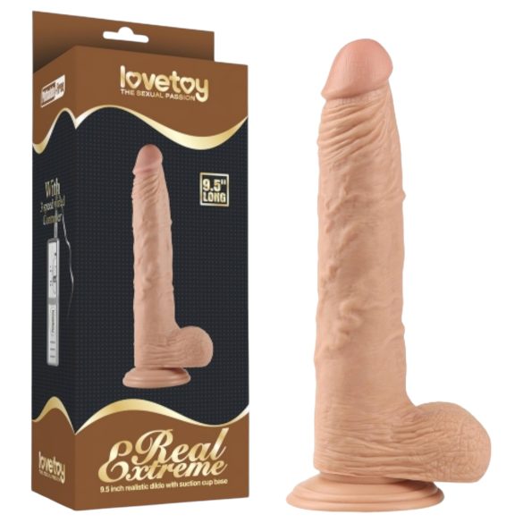 Lovetoy Real Extreme - dildo cu ventuză - 24 cm