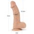 Lovetoy Real Extreme - dildo cu ventuză - 23cm (natur)