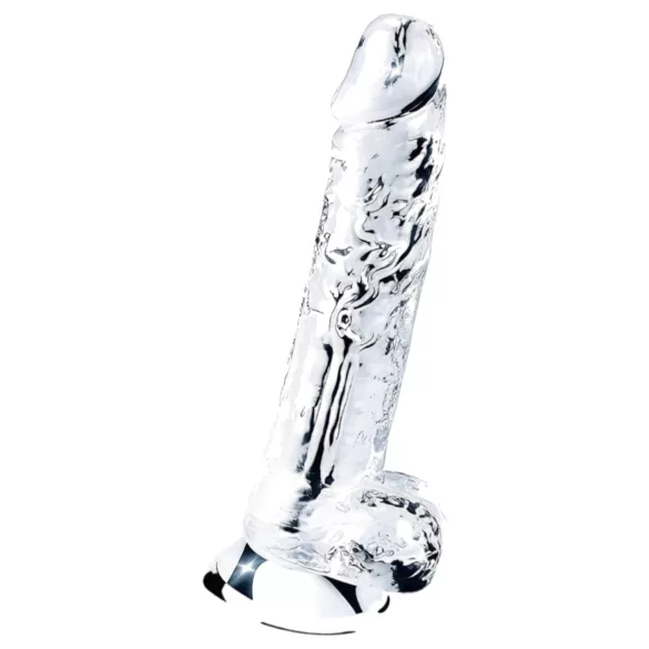 Lovetoy Flawless Clear - dildo cu ventuză - 19 cm (transparent)