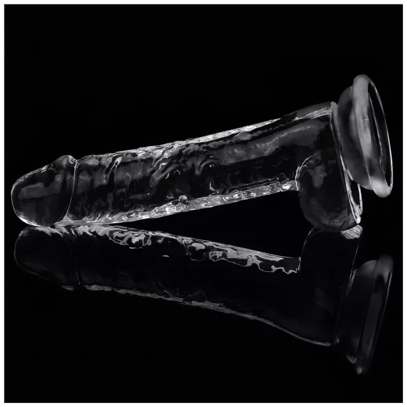 Lovetoy Flawless Clear - dildo cu ventuză - 19 cm (transparent)