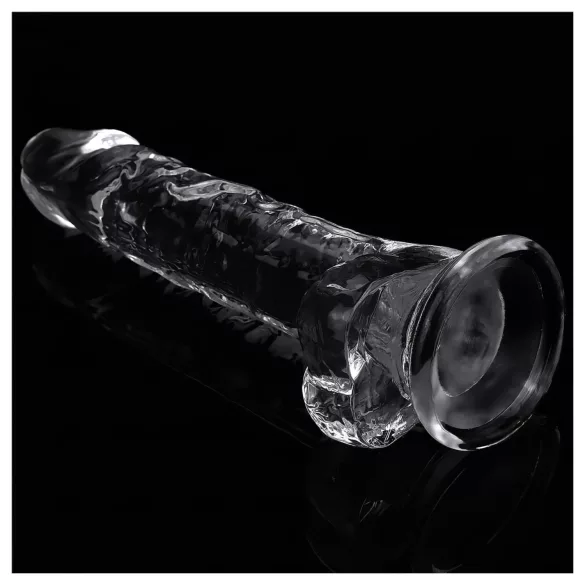 Lovetoy Flawless Clear - dildo cu ventuză - 19 cm (transparent)