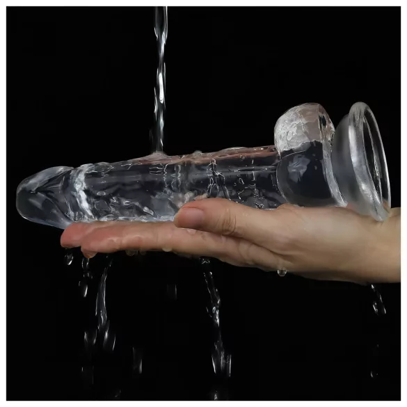 Lovetoy Flawless Clear - dildo cu ventuză - 19 cm (transparent)