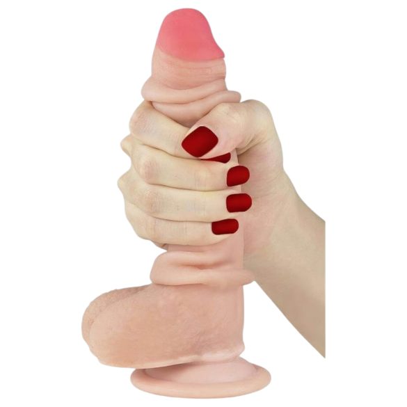 Lovetoy Sliding-Skin - dildo cu două straturi - 18cm (natural)