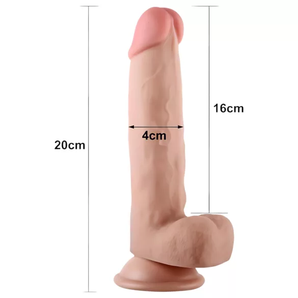 Lovetoy - dildo realist dublu strat - 21cm - culoare naturală