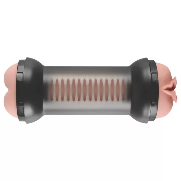 Lovetoy - masturbator vaginal și anal - silicon culoare naturală