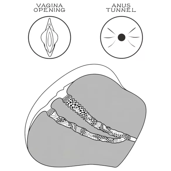 Lovetoy - vagin și anus realist torzo - silicon natur