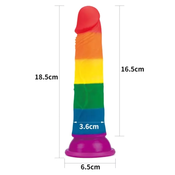 Lovetoy Prider - dildo realist - 19cm - curcubeu
