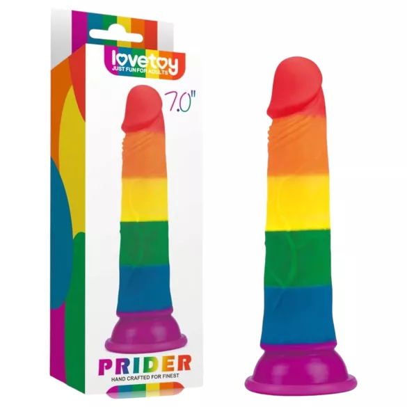 Lovetoy Prider - dildo realist - 19cm - curcubeu