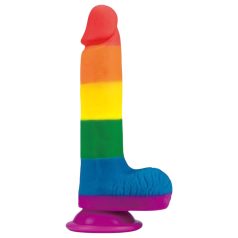   Lovetoy Prider - dildo realist cu testicule - 20cm (curcubeu)