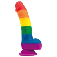 Lovetoy Prider - Dildo siliconat realist 19cm (curcubeu)