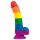 Lovetoy Prider - dildo realist din silicon - 19 cm - curcubeu