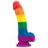 Lovetoy Prider - dildo realist din silicon - 19 cm - curcubeu