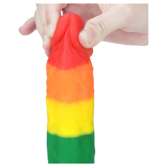 Lovetoy Prider - dildo realist din silicon - 19 cm - curcubeu