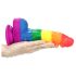 Lovetoy Prider - dildo realist din silicon - 19 cm - curcubeu