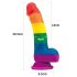 Lovetoy Prider - dildo realist din silicon - 19 cm - curcubeu