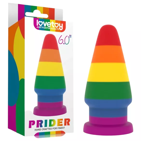 Lovetoy Prider - dop anal dilatator - 15 cm (curcubeu)