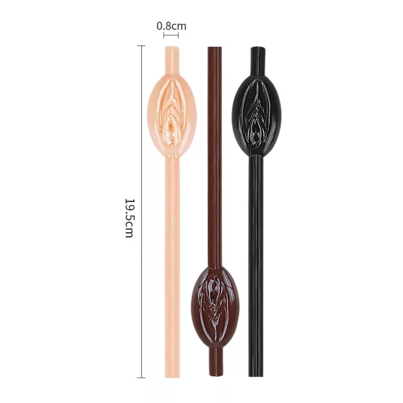 Lovetoy - pai cu formă de vagin - set 3 culori natur-maro-negru