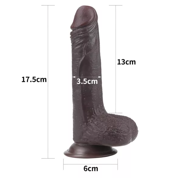 Lovetoy - dildo realist dublu strat - 18cm - maro